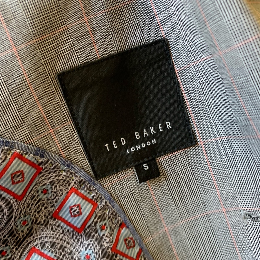 ▶️ Ted Baker Men’s Knit Blazer sz 5 gray plaid designer career formal casual* - Picture 2 of 15